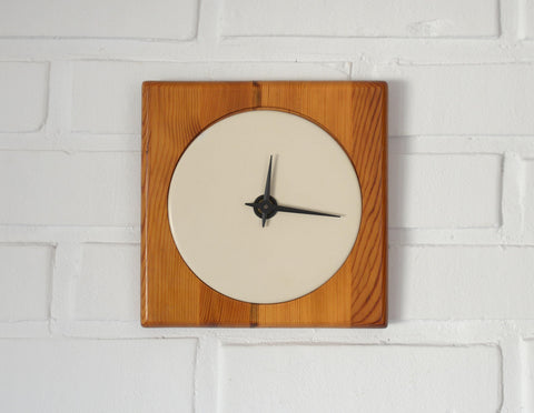 Mid Century Modern Wooden Wall Clock: Japandi Decor (Non-Working)