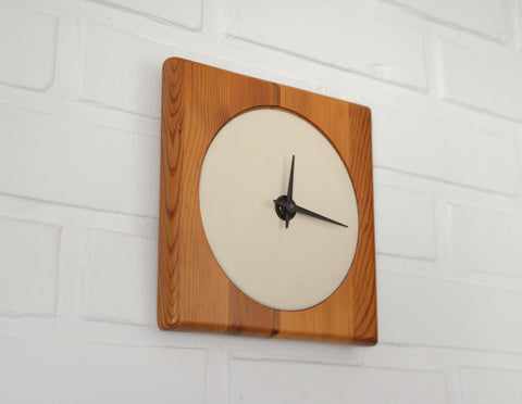 Mid Century Modern Wooden Wall Clock: Japandi Decor (Non-Working)