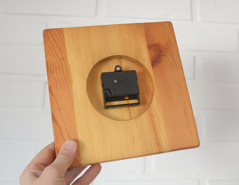 Mid Century Modern Wooden Wall Clock: Japandi Decor (Non-Working)