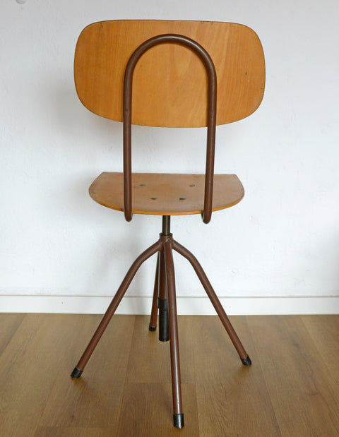 Vintage Industrial Office Chair: Adjustable Swivel, Yugoslavia, 1970s