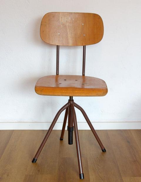 Vintage Industrial Office Chair: Adjustable Swivel, Yugoslavia, 1970s