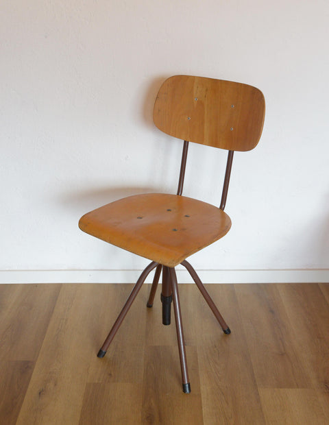 Vintage Industrial Office Chair: Adjustable Swivel, Yugoslavia, 1970s