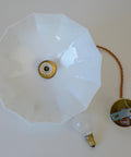 Vintage Opaline Glass Pendant Lamp: Retro Kitchen Lighting, Yugoslavia