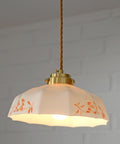 Vintage Opaline Glass Pendant Lamp: Retro Kitchen Lighting, Yugoslavia
