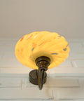 Art Deco Wall Sconces - Beige Marbled Glass, Yugoslavia 1930s (Set of 3)