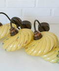 Art Deco Wall Sconces - Beige Marbled Glass, Yugoslavia 1930s (Set of 3)