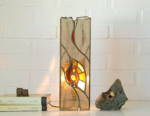 Vintage Bedside Lamp / Tiffany Style Lighting / Unique Lamp / Vitrage Light Fixture / Handmade Table Lamp / Boho Desk Light / One of a kind