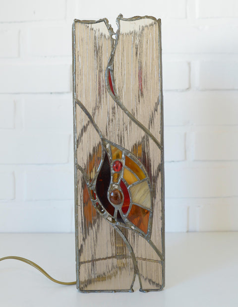Vintage Bedside Lamp / Tiffany Style Lighting / Unique Lamp / Vitrage Light Fixture / Handmade Table Lamp / Boho Desk Light / One of a kind