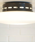 Vintage Space Age Sconce: Extra Large Opaline Glass Flush Mount Light