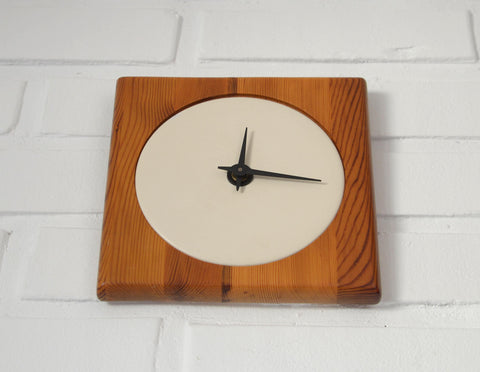 Mid Century Modern Wooden Wall Clock: Japandi Decor (Non-Working)