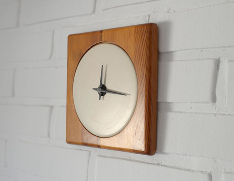 Mid Century Modern Wooden Wall Clock: Japandi Decor (Non-Working)