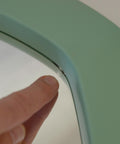 Vintage Mint Green Oval Mirror: Space Age Retro Decor, Yugoslavia 1980s