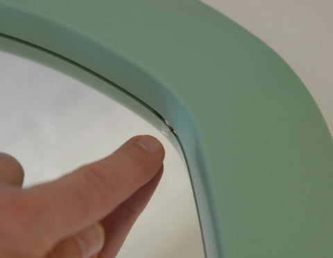 Vintage Mint Green Oval Mirror: Space Age Retro Decor, Yugoslavia 1980s