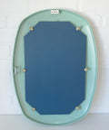 Vintage Mint Green Oval Mirror: Space Age Retro Decor, Yugoslavia 1980s