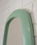 Vintage Mint Green Oval Mirror: Space Age Retro Decor, Yugoslavia 1980s