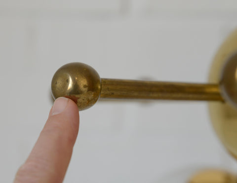 Vintage Sputnik Chandelier: Gold Brass Space Age Pendant Lamp