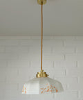 Vintage Opaline Glass Pendant Lamp: Retro Kitchen Lighting, Yugoslavia