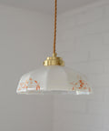 Vintage Opaline Glass Pendant Lamp: Retro Kitchen Lighting, Yugoslavia