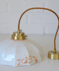 Vintage Opaline Glass Pendant Lamp: Retro Kitchen Lighting, Yugoslavia