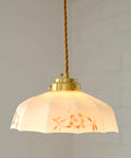 Vintage Opaline Glass Pendant Lamp: Retro Kitchen Lighting, Yugoslavia