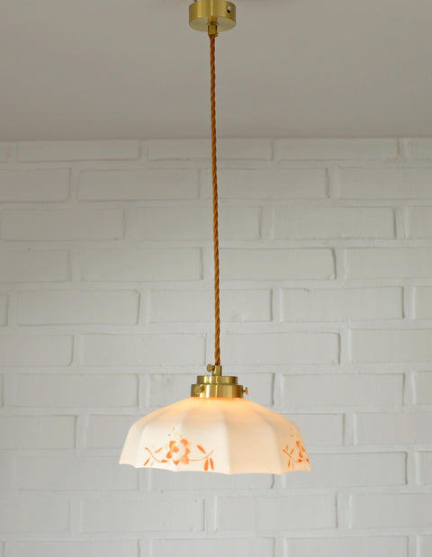 Vintage Opaline Glass Pendant Lamp: Retro Kitchen Lighting, Yugoslavia