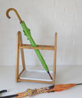 Vintage Beech Wood Umbrella Stand: Scandinavian Mid Century Modern Entryway