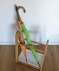 Vintage Beech Wood Umbrella Stand: Scandinavian Mid Century Modern Entryway