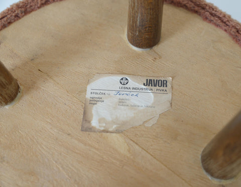 Vintage Space Age Stool: Mid Century Ottoman, Yugoslavia 1960s