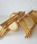 Vintage Bamboo Plant Stand Set, 1970s Boho Tiered Folding Stand