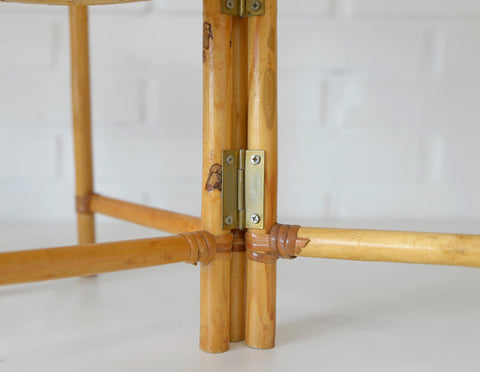 Vintage Bamboo Plant Stand Set, 1970s Boho Tiered Folding Stand