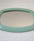Vintage Mint Green Oval Mirror: Space Age Retro Decor, Yugoslavia 1980s
