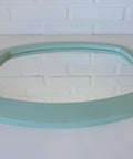 Vintage Mint Green Oval Mirror: Space Age Retro Decor, Yugoslavia 1980s