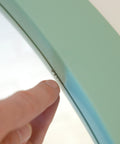 Vintage Mint Green Oval Mirror: Space Age Retro Decor, Yugoslavia 1980s