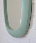 Vintage Mint Green Oval Mirror: Space Age Retro Decor, Yugoslavia 1980s