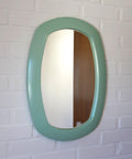 Vintage Mint Green Oval Mirror: Space Age Retro Decor, Yugoslavia 1980s