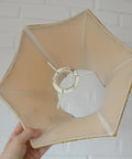 Large Vintage Bedside Lamp: French Style Gold Textile Shade