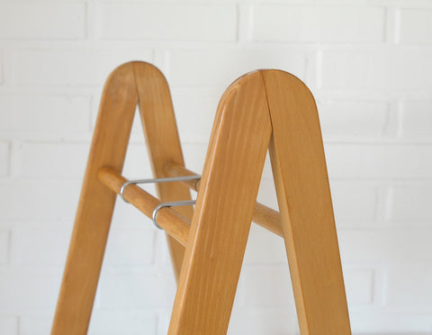 Vintage Beech Wood Umbrella Stand: Scandinavian Mid Century Modern Entryway