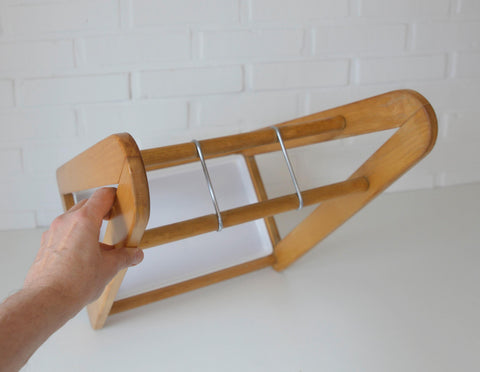 Vintage Beech Wood Umbrella Stand: Scandinavian Mid Century Modern Entryway