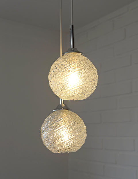 Mid Century Modern Cascade Pendant Light: Bubble Glass MCM Hanging Lamp