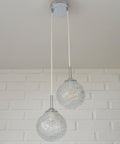 Mid Century Modern Cascade Pendant Light: Bubble Glass MCM Hanging Lamp