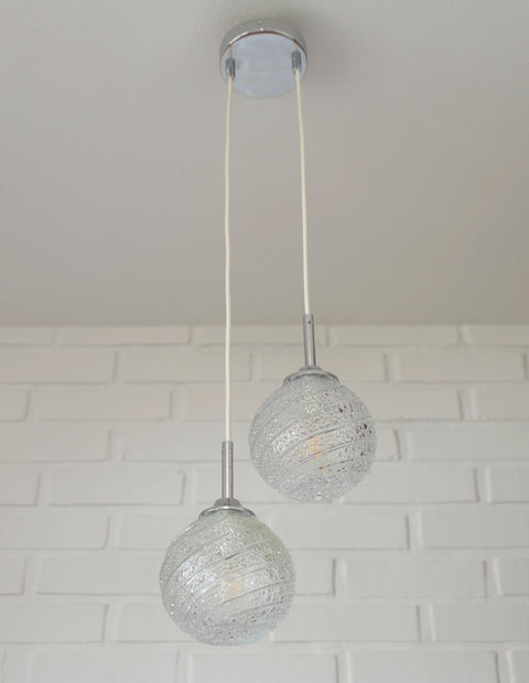 Mid Century Modern Cascade Pendant Light: Bubble Glass MCM Hanging Lamp