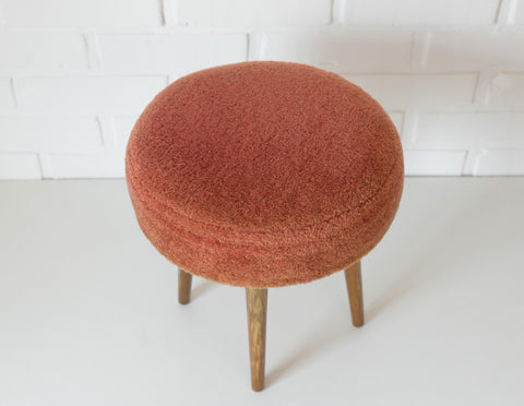 Vintage Space Age Stool: Mid Century Ottoman, Yugoslavia 1960s