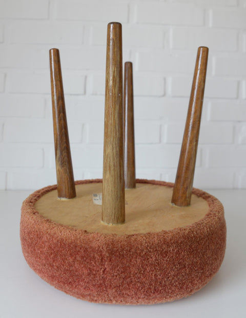 Vintage Space Age Stool: Mid Century Ottoman, Yugoslavia 1960s