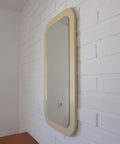 Vintage White Space Age Mirror: Yugoslavian Mid-Century Modern MEBLO