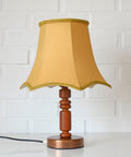 Large Vintage Bedside Lamp: French Style Gold Textile Shade