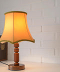 Large Vintage Bedside Lamp: French Style Gold Textile Shade