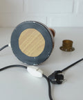 Large Vintage Bedside Lamp: French Style Gold Textile Shade