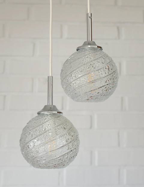 Mid Century Modern Cascade Pendant Light: Bubble Glass MCM Hanging Lamp