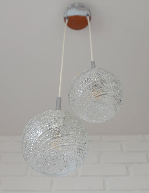 Mid Century Modern Cascade Pendant Light: Bubble Glass MCM Hanging Lamp