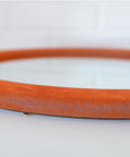 Orange Velvet Round Wall Mirror: Mid Century Modern Decor